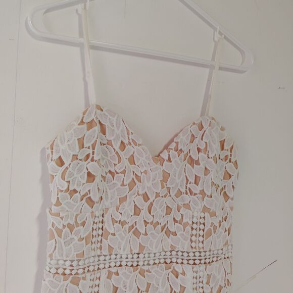 Lulu’s White Lace Sleeveless Mini Cocktail  Dress Medium - Picture 4 of 7